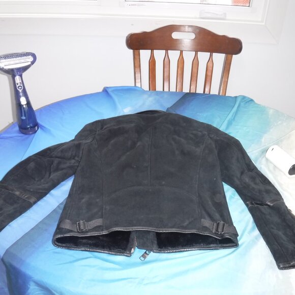 Armani Exchange Faux Suede Moto Jacket  in black size small - Picture 9 of 12